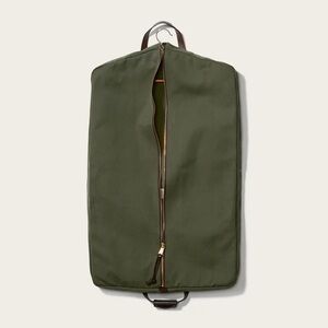 Filson Canvas Green Garment Bag with Brown Accents